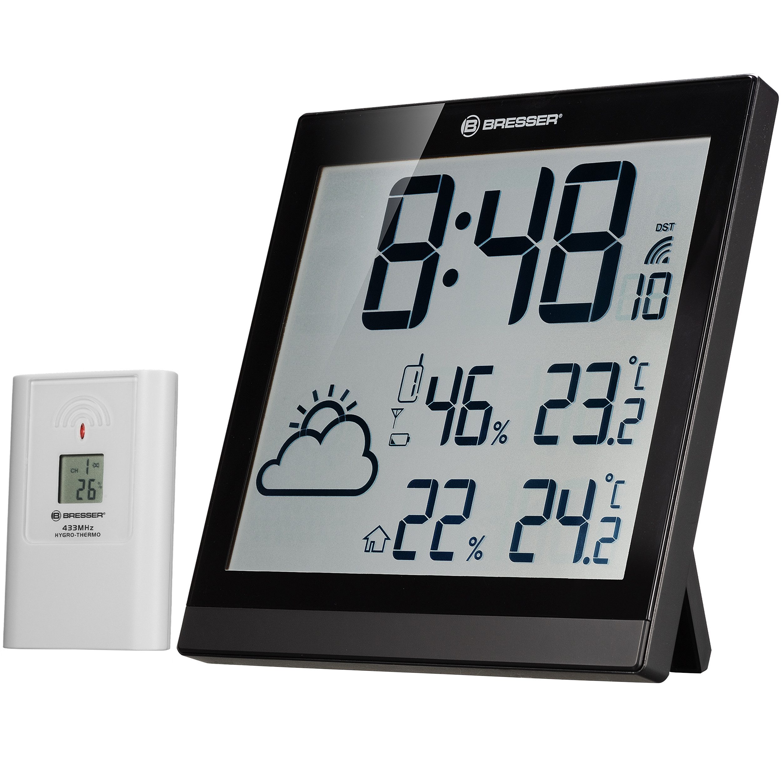BRESSER Wanduhr Funk LCD Wetter-Wanduhr ClimaTemp günstig online kaufen