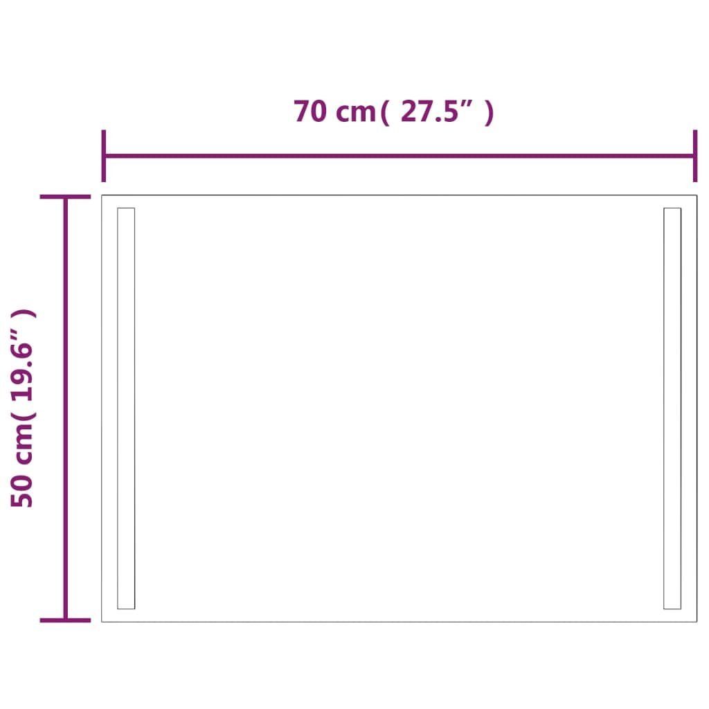 50x70 Wandspiegel cm furnicato LED-Badspiegel