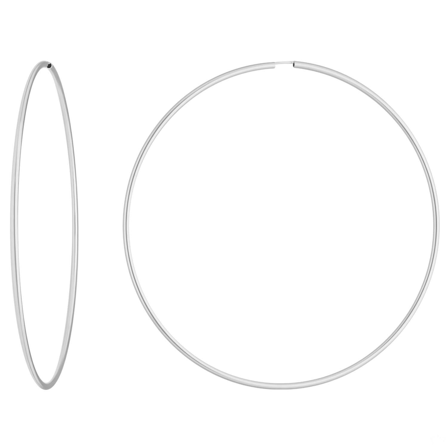 Schmuck Krone Paar Creolen Paar Creolen rund sehr groß XXXL aus 925 Silber 99x2mm, Silber 925