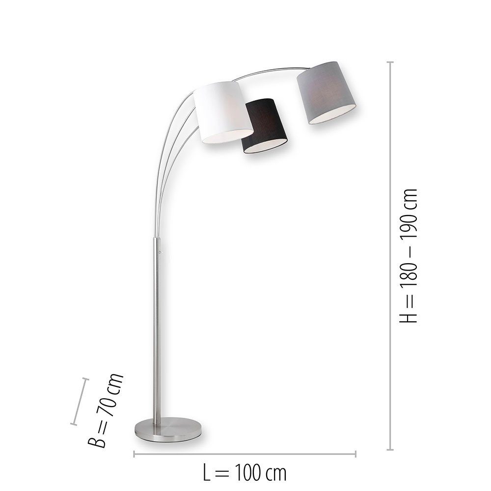 Stehleuchte etc-shop LED Leuchtmittel inklusive, Stehlampe Bogenlampe nicht grau Bogenlampe, Wohnzimmer