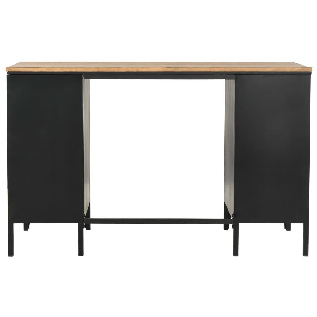 Stahl Schreibtisch mit Tannenholz und vidaXL Massiv Schreibtisch 120x50x76 Ständer cm