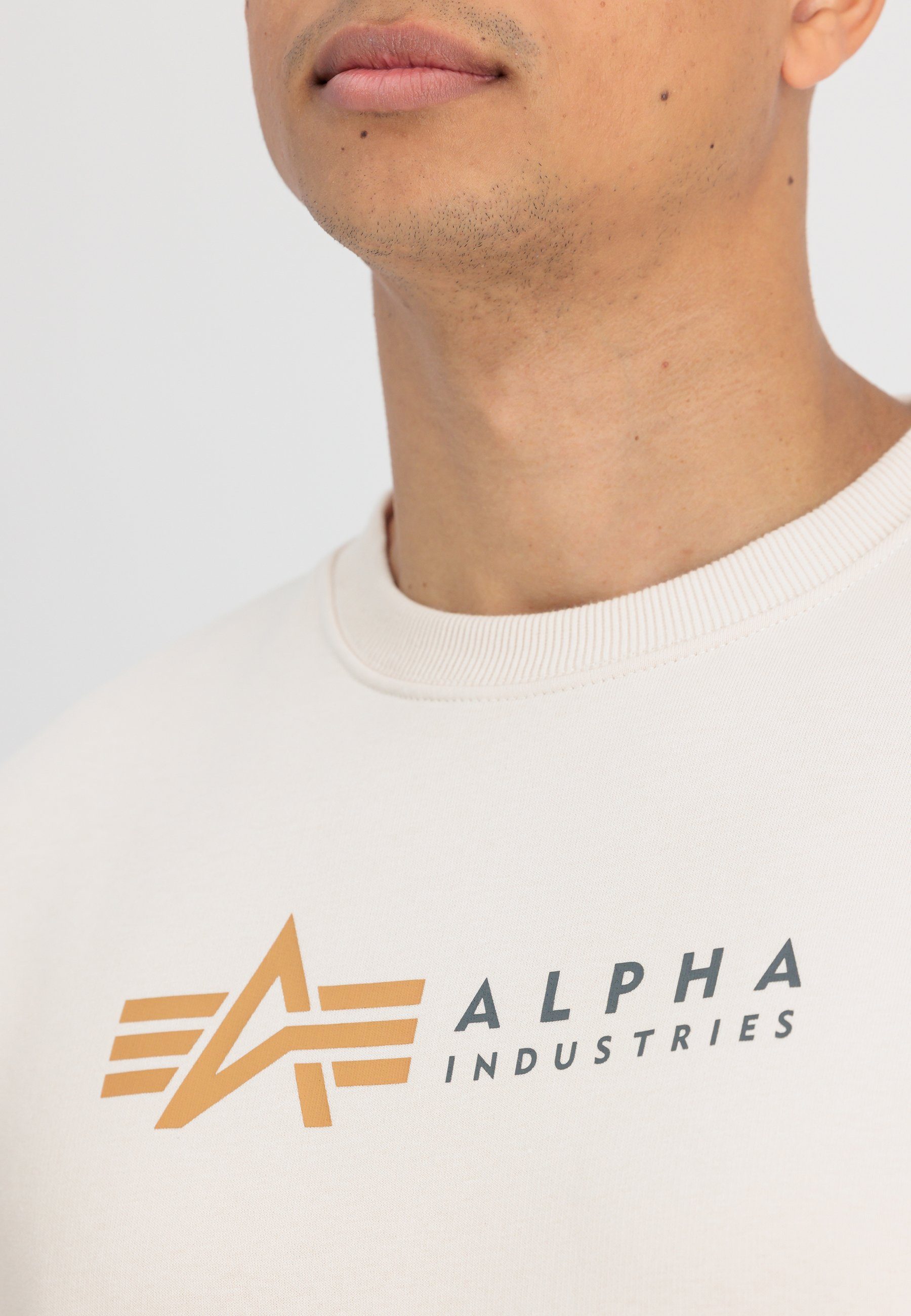 - Alpha jet Industries Industries Label Sweater Men white Alpha Sweatshirts Sweater stream Alpha