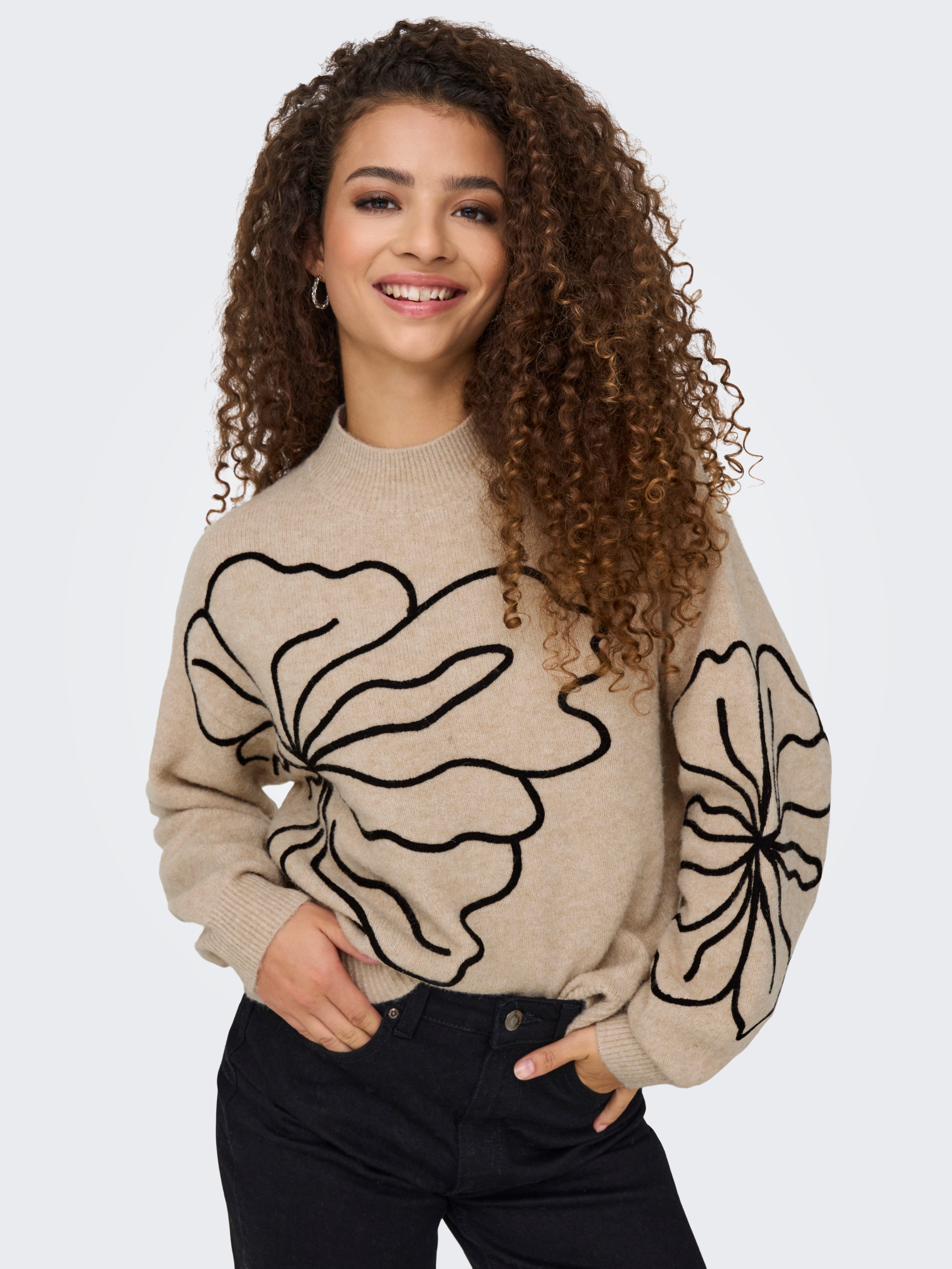 JDY Strickpullover JDYJELLA L/S FLOWER PULLOVER KNT NOOS günstig online kaufen