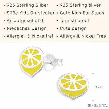 Monkimau Paar Ohrstecker Zitronen Kinder Ohrringe aus 925 Silber (Packung)