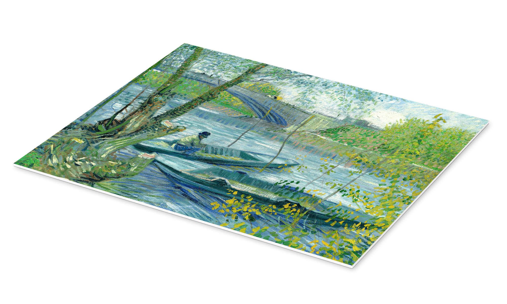 Posterlounge Wandbild Angler und Boote an der Pont de Clichy, Vincent van Gogh, erhältlich als Poster, Leinwandbild, Wandsticker oder Acrylglasbild