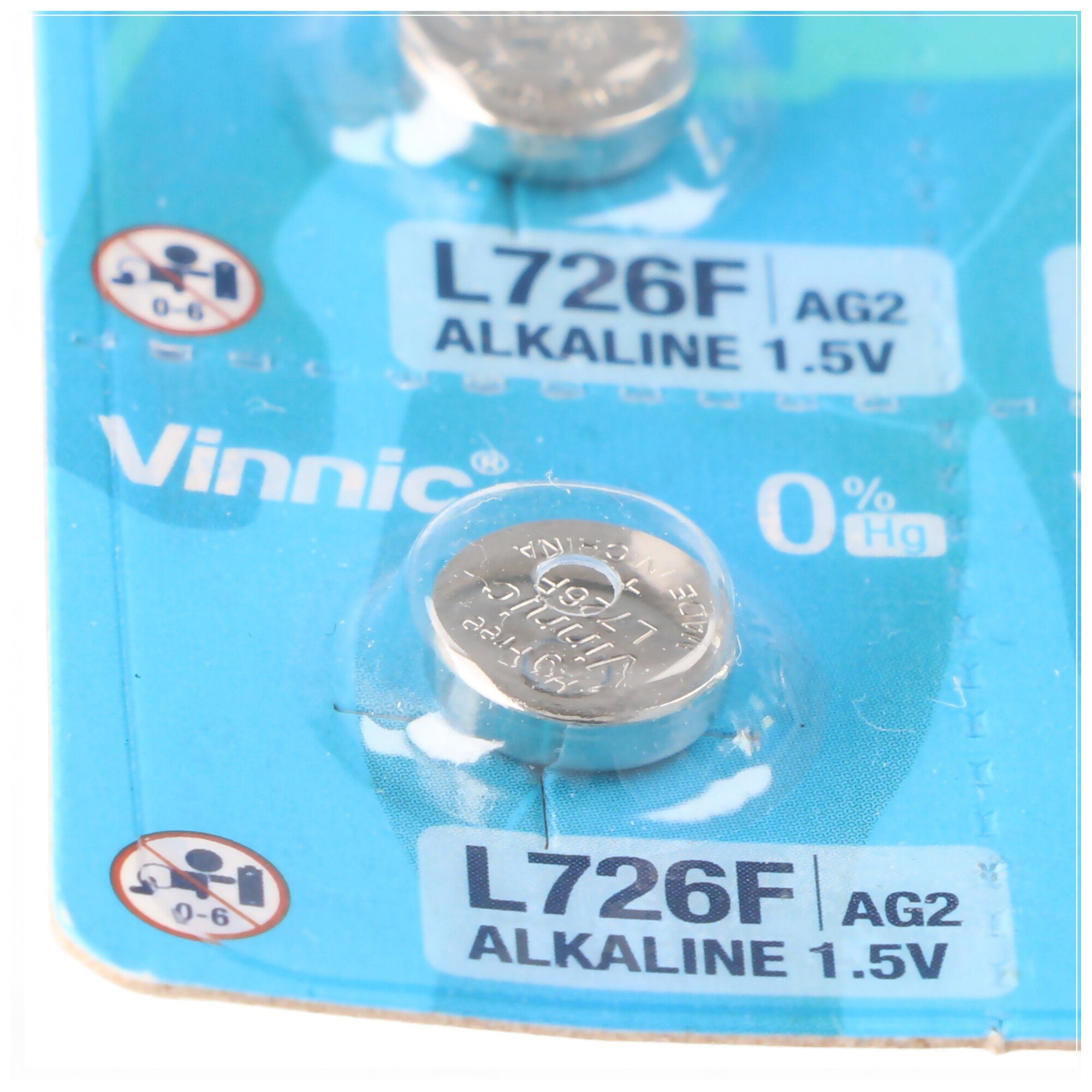 VINNIC 10 Stück AG2 Knopfzellen LR59 Vinnic Mini Knopfzelle G2, Bat Alkaline L726, AG2