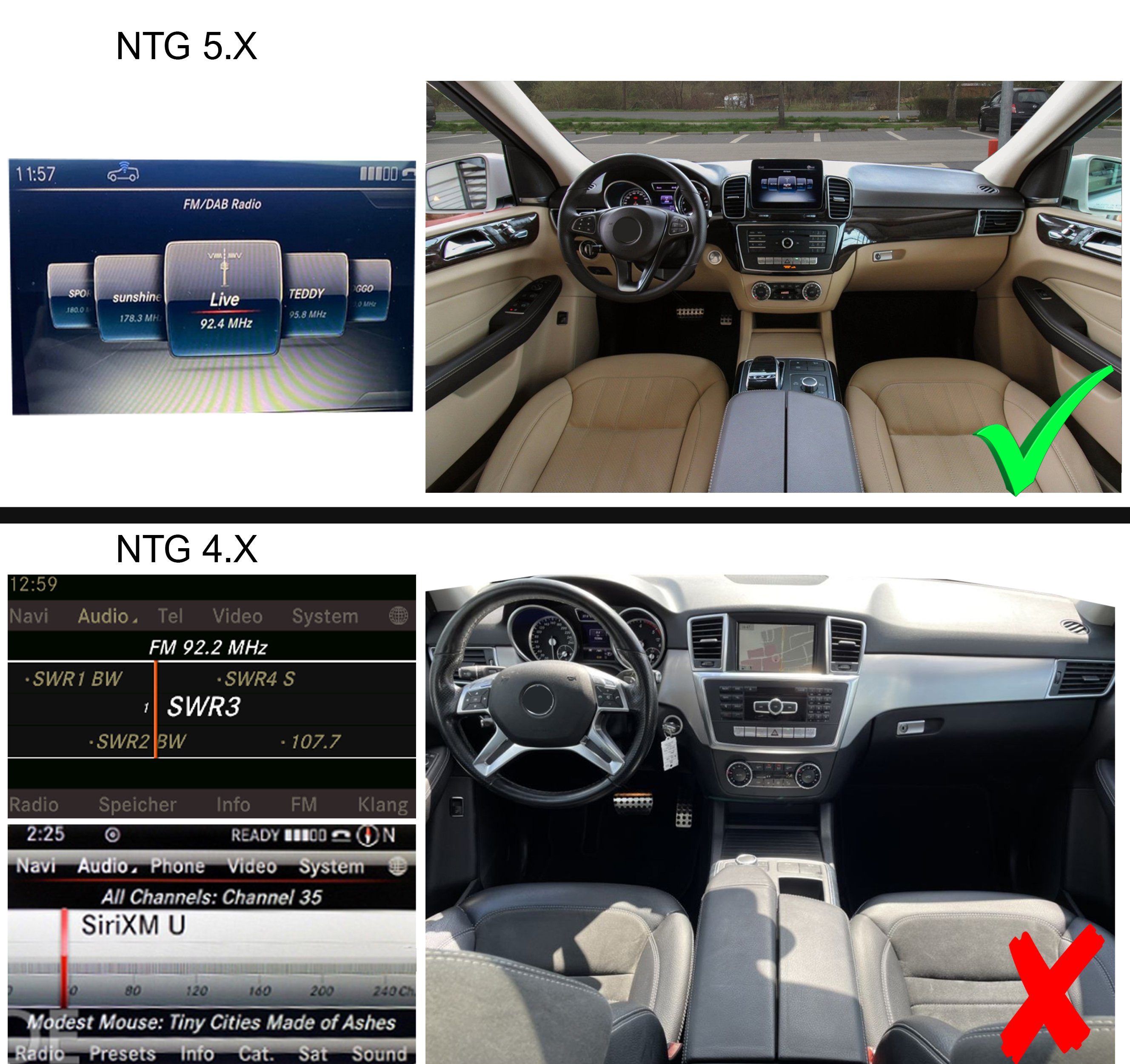 Für Mercedes Benz GLS GLE X166 W166 C292 NTG5 8.4"TouchAndroid Carplay Einbau-Navigationsgerät