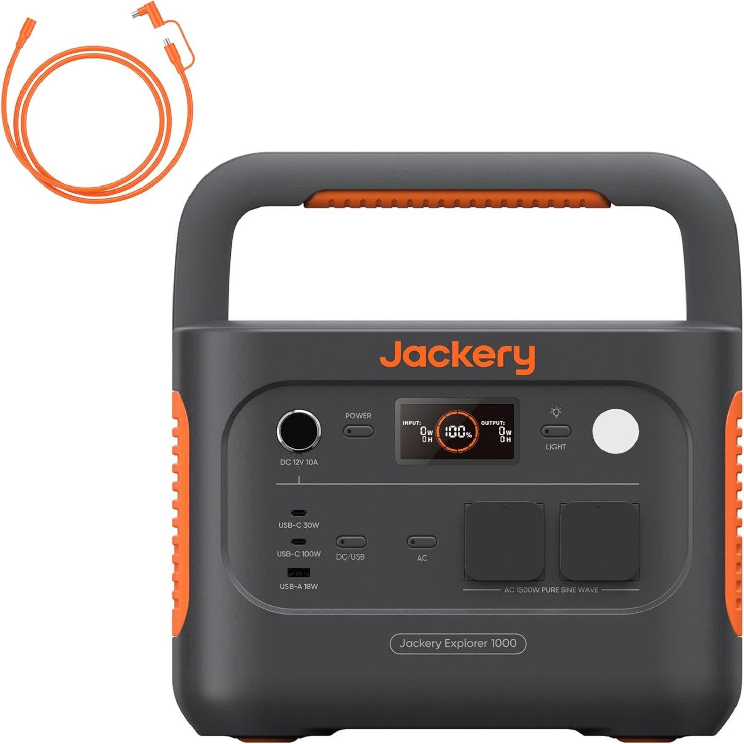 Jackery Stromgenerator Explorer 1000 v2 Tragbare Powerstation mit Ladekabel 1070Wh LiFePO4, 3 in kW, mit 5M DC Solarpanel Verlängerungskabel, für Camping RV