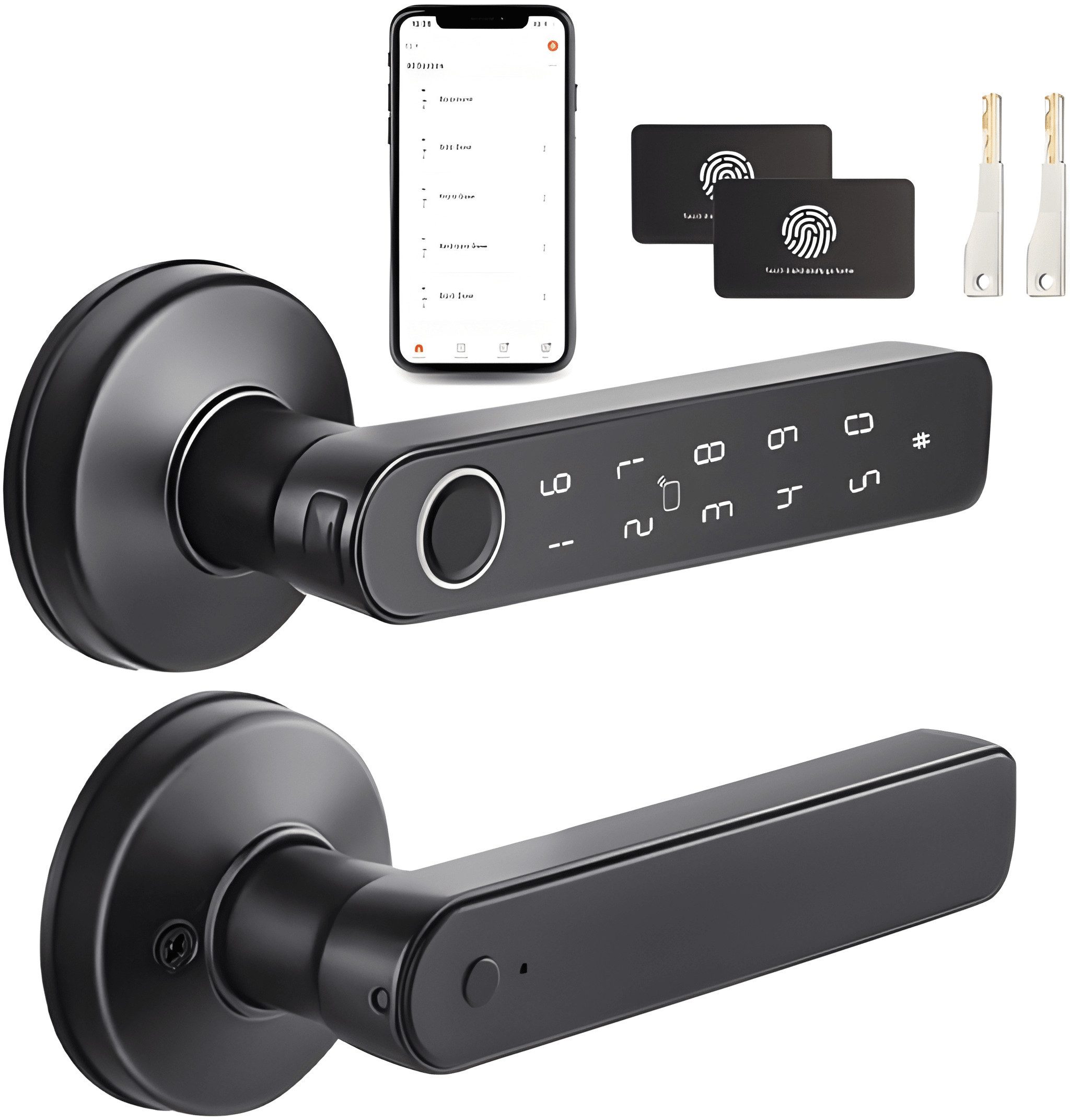 Tuya Türschlossantrieb BLE Fingerabdruck-Türschloss digitales elektronisches Schloss, App-Steuerung via Bluetooth, Tastatur zur Eingabe von PIN-Codes