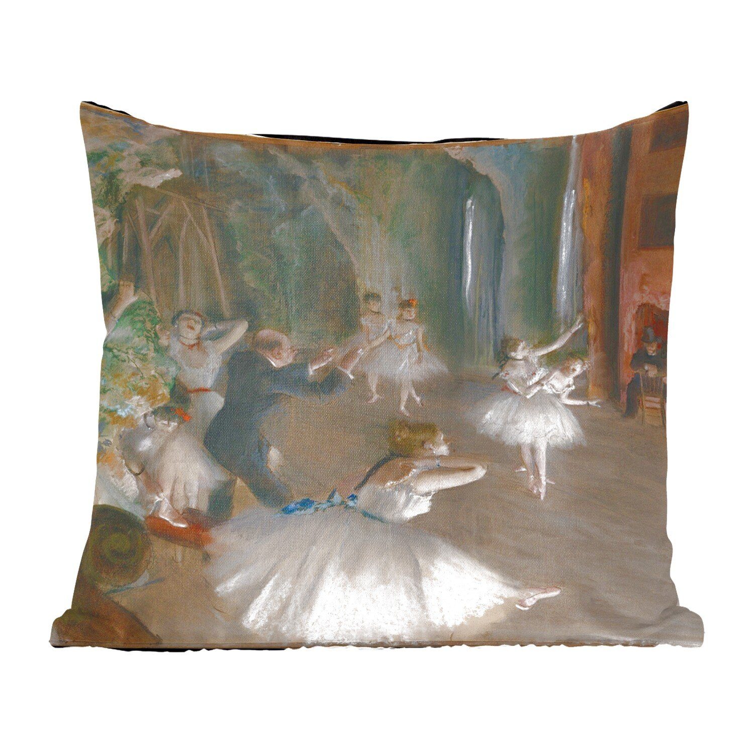 Schlafzimmer, der Balletts Gemälde Zierkissen mit - Füllung von Sofakissen des Degas, Die Dekokissen Bühne Wohzimmer, auf Deko, MuchoWow Edgar für Probe