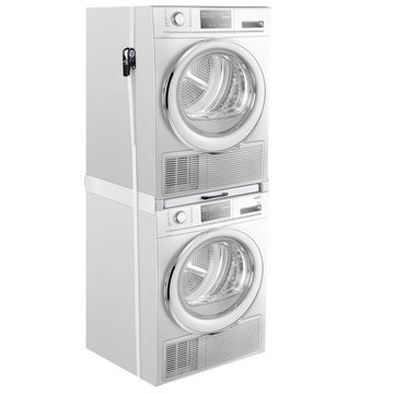 en.casa Waschmaschinenumbauschrank Verbindungsrahmen für Waschmaschinen/Trockner ausziehbar