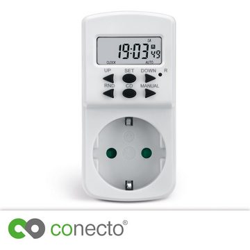 conecto Zeitschaltuhr conecto Digitale Zeitschaltuhr, IP20, 1800 Watt, weiß