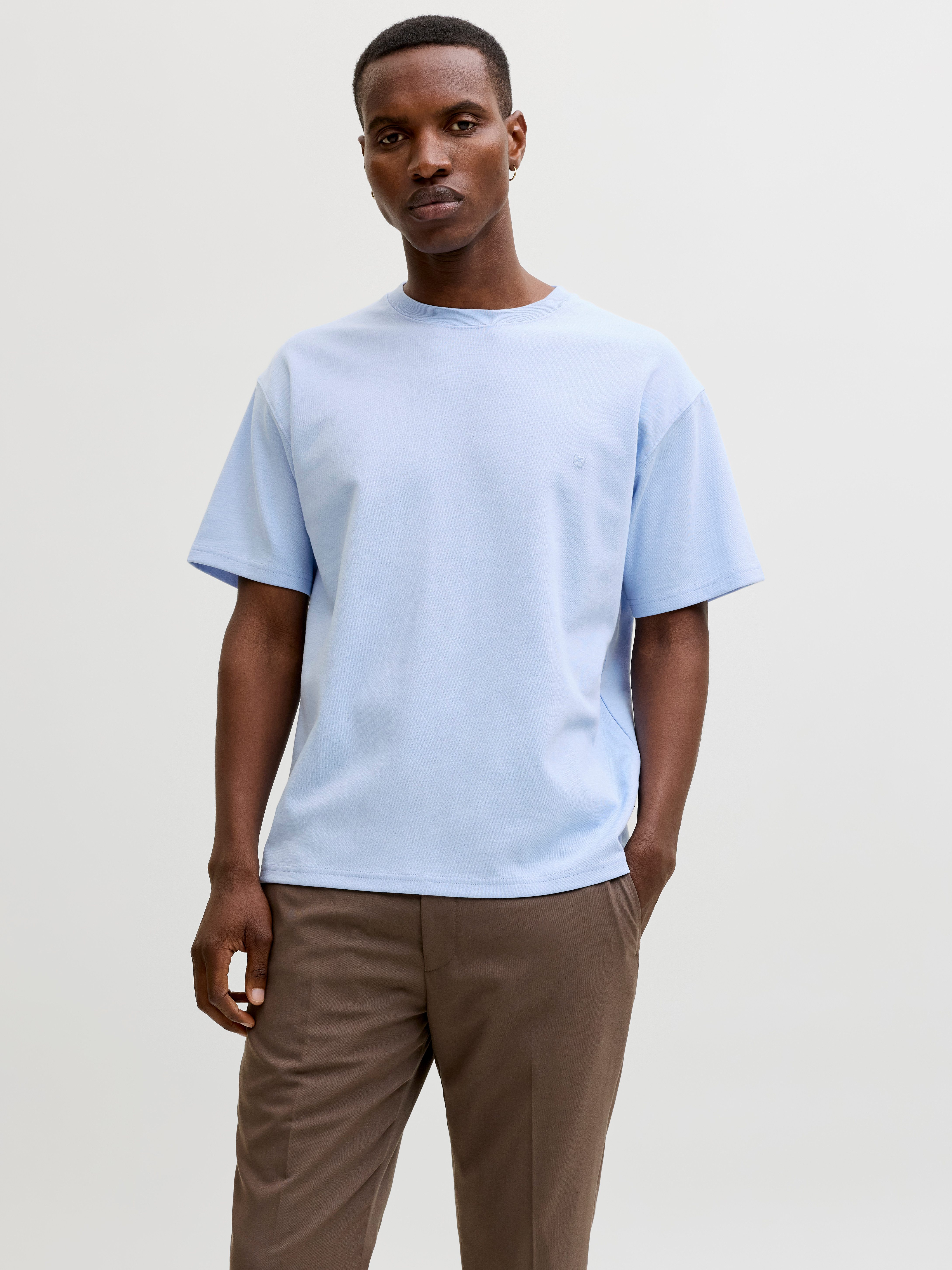 Jack & Jones Kurzarmshirt JPRBLAETHAN SS LOGO TEE SN Materialmix, regular fit