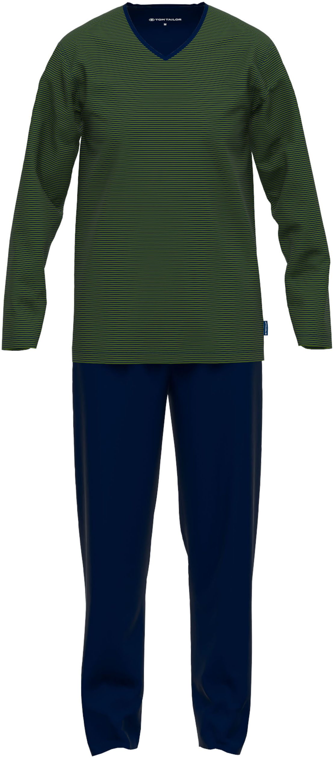TOM TAILOR Pyjama Nevada (2 tlg) Streifendesign, Langarm, V-Ausschnitt, lan günstig online kaufen