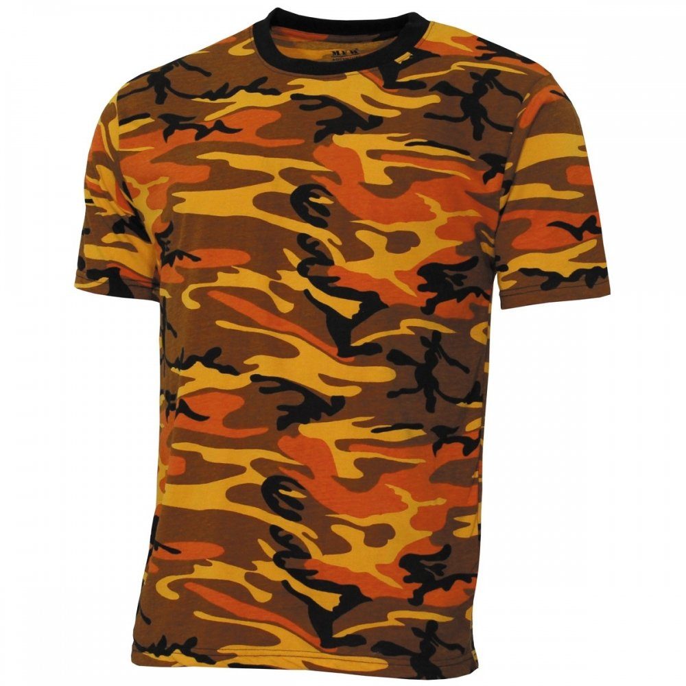 XL "Streetstyle", 140-145 US T-Shirt, - Reaktivdruck orange-camo, T-Shirt MFH (1-tlg) g/m²
