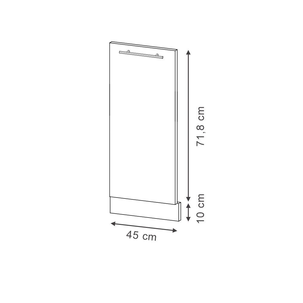 Vicco Frontblende Fame-Line, Anthrazit Hochglanz/Anthrazit, 45 cm, AP Anthrazit