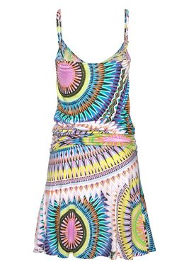 Beachtime Strandkleid mit grafischem Print im Ethno-Stil, kurzes Sommerkleid