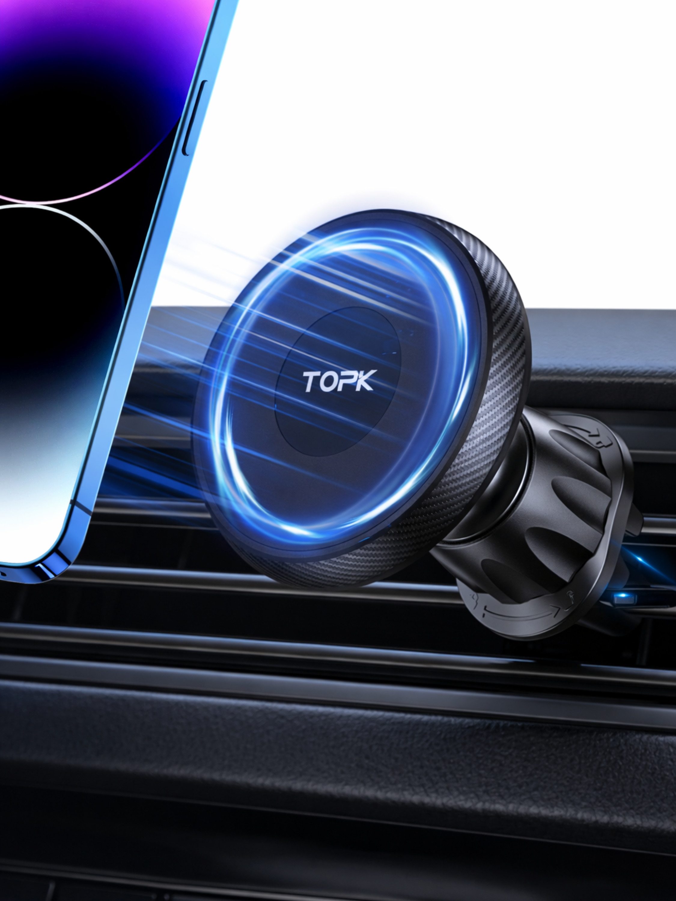 RUHE Handy-Halterung Auto KFZ Magnetische Handyhalterung für MagSafe Autohalterung flexibel, (bis 8 Zoll, Packung, 1-tlg., Handyhalterung Lüftung Auto magnetisch iPhone MagSafe)