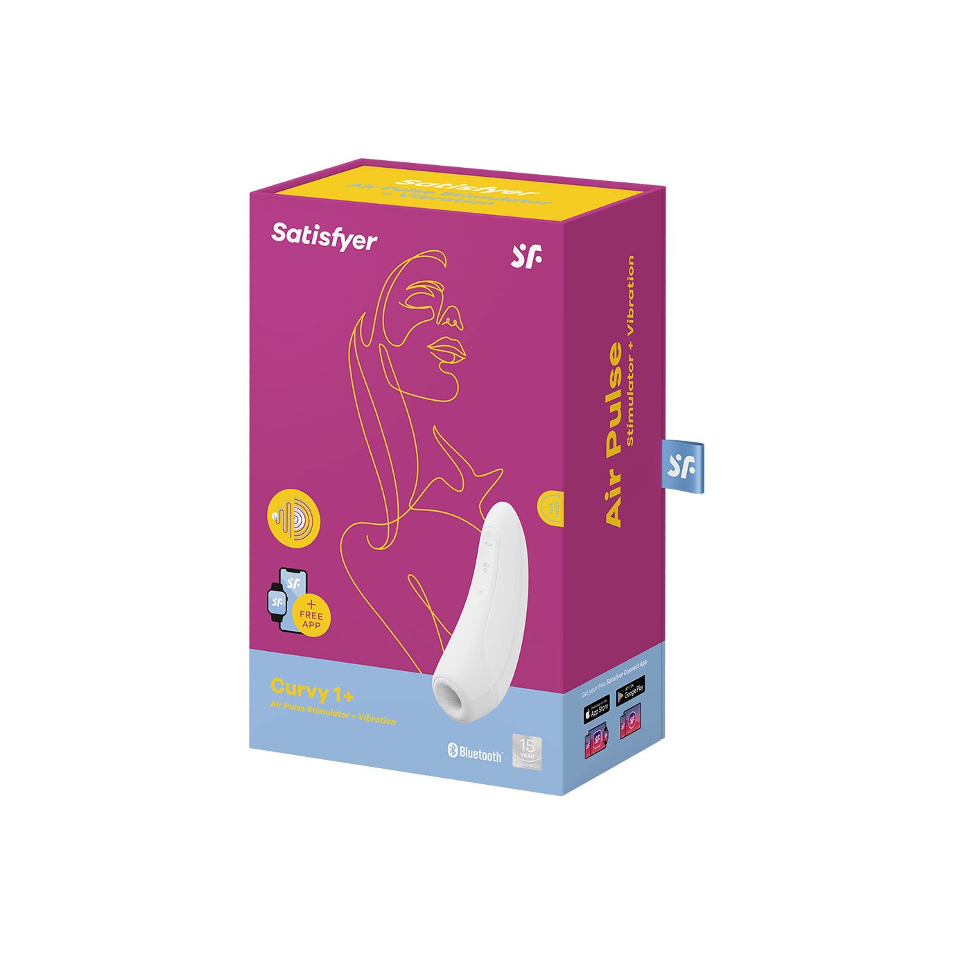 Satisfyer Klitoris-Stimulator Satisfyer 'Curvy 1 Connect App', Druckwellenvibrator mit App (13,5cm)