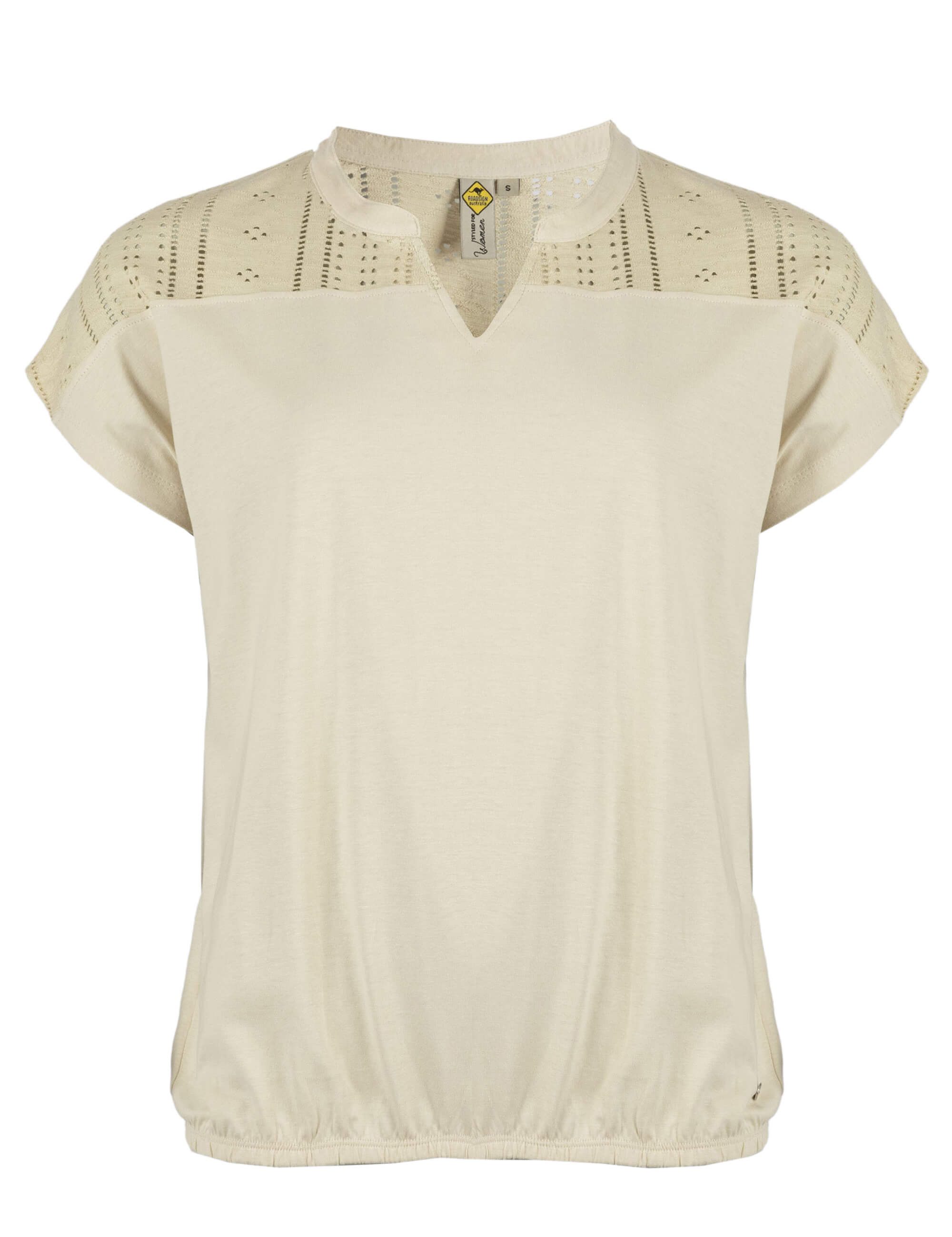 ROADSIGN australia T-Shirt Romantic (1, 1-tlg., 1) mit Spitzeinsatz, aus Baumwolle, luftig und bequem zugleich