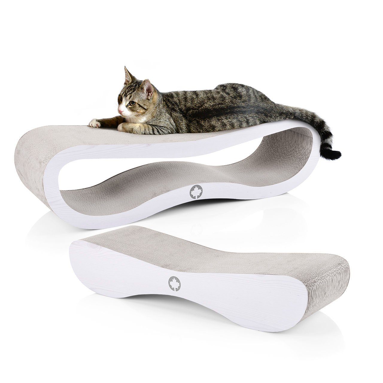 Canadian Cat Company Kratzbrett Orbit + Satellite 2.0 für Katzen, (Spar-Set, enthält 2 Kratzbretter), hochwertige Wellpappe