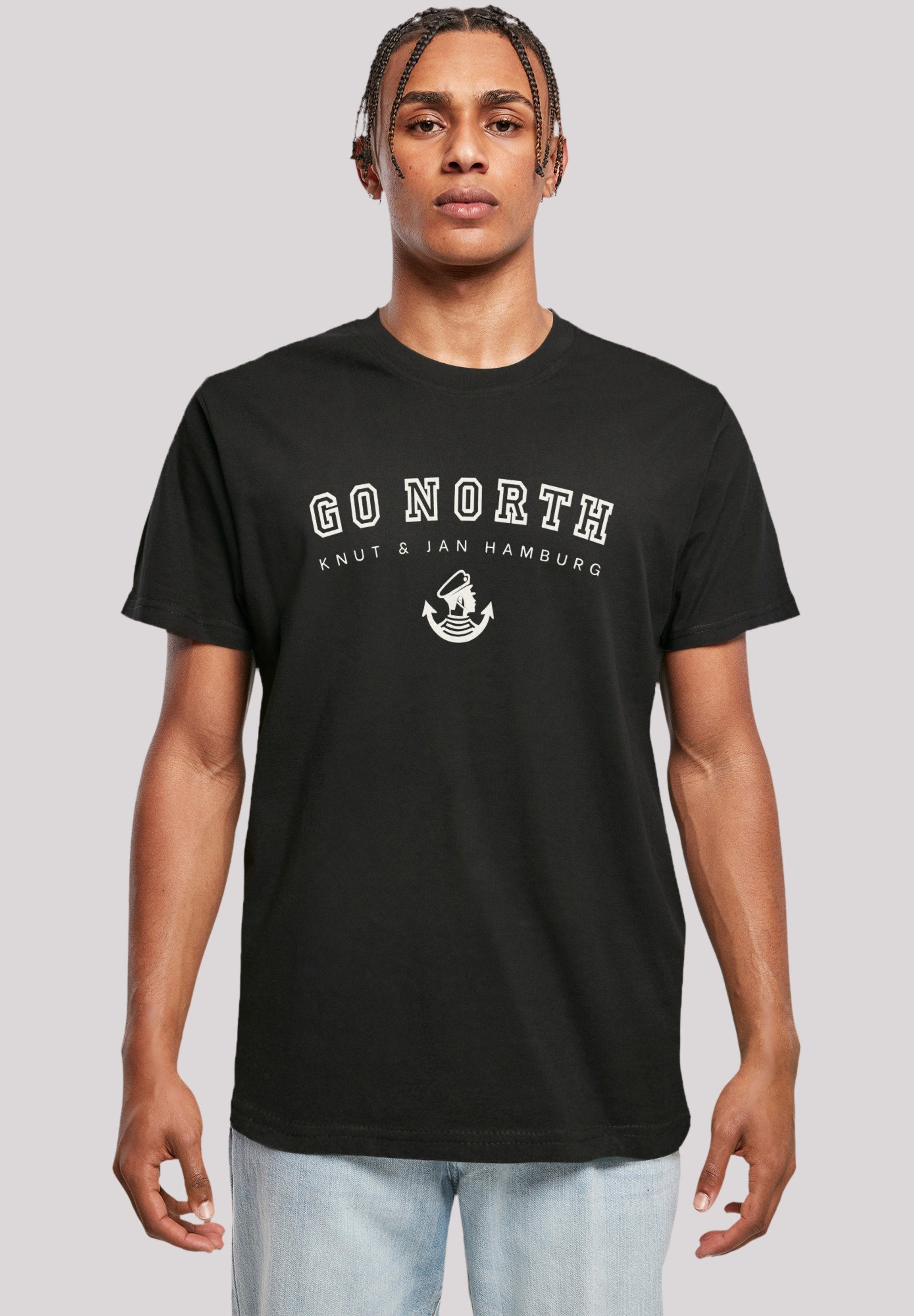 Go weicher Print, F4NT4STIC Baumwollstoff T-Shirt mit Tragekomfort North Sehr hohem