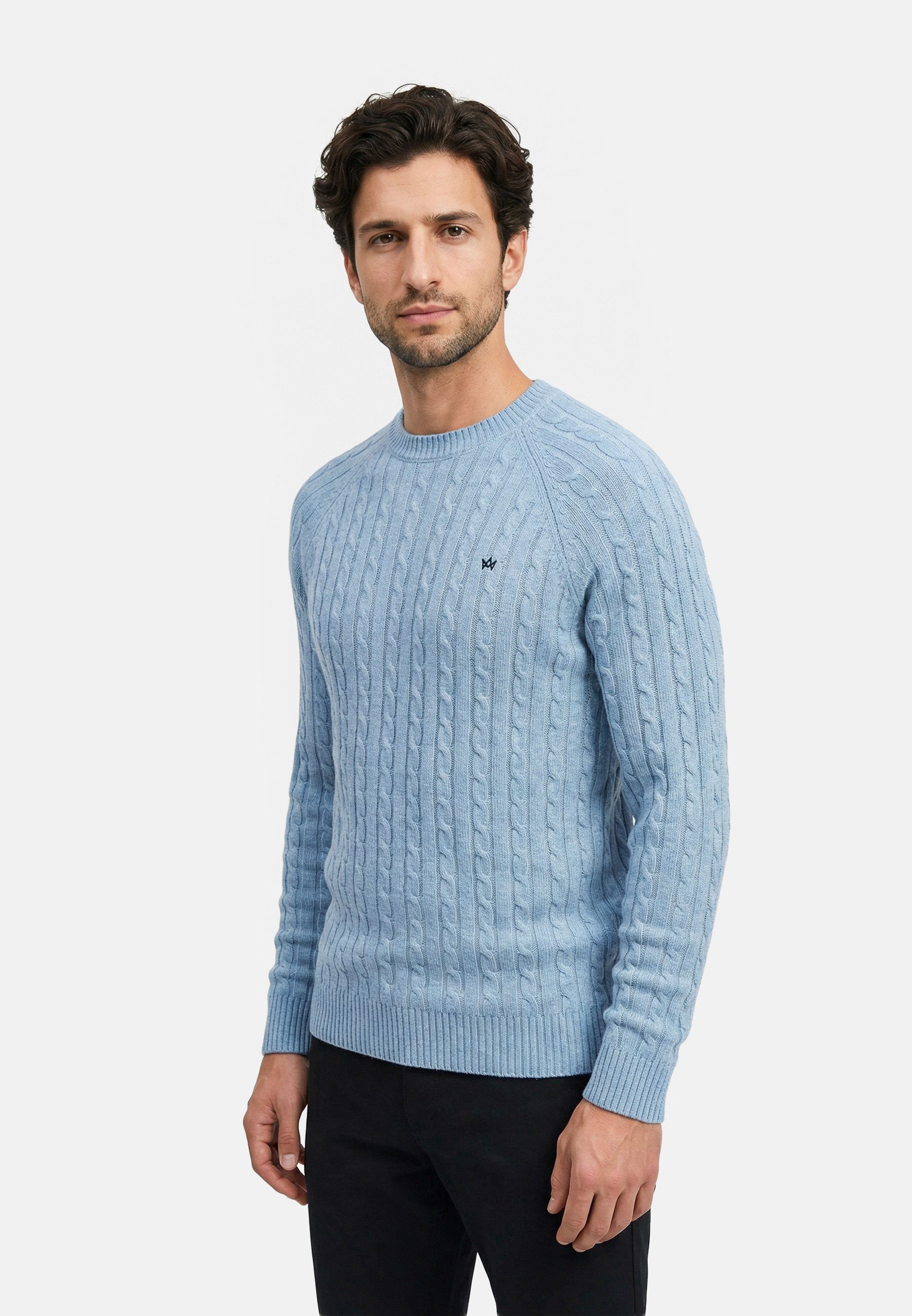 Kronstadt Strickpullover Herren KSFlynn Strickpullover Herrenpullover Strickpullover mit zeitlosem Zopfmuster