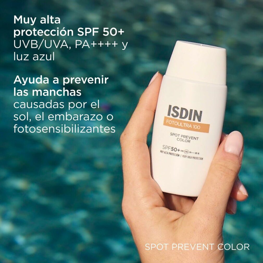 Isdin Tagescreme FOTO ULTRA etönte Gesichtssonnencreme verhindert Sonnenflecken SPF50+