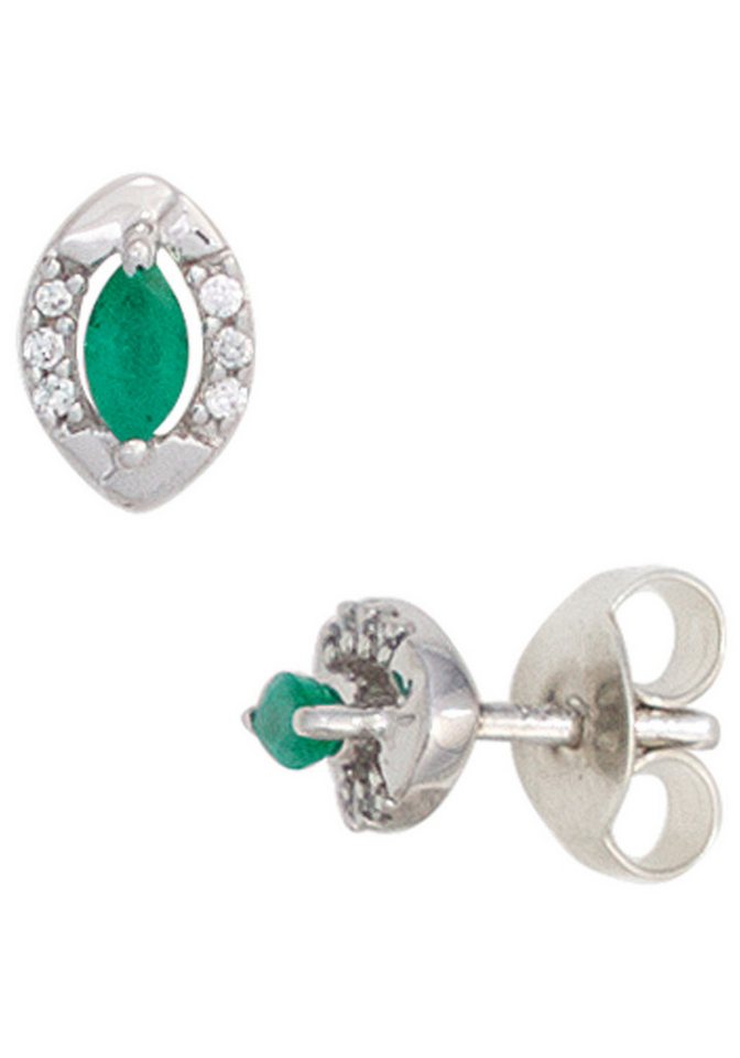 JOBO Paar Ohrstecker, 375 Weißgold mit ... JOBO Paar Ohrstecker, 375 Weißgold mit ...