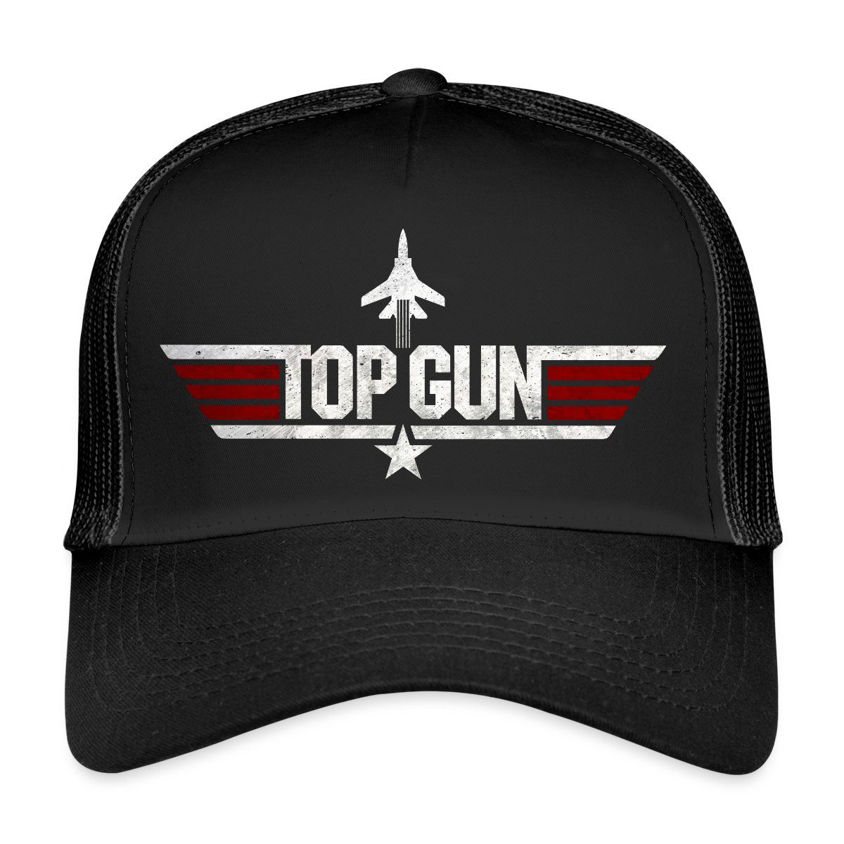 Spreadshirt Trucker Cap Top Gun Jet Logo Used Look Trucker Cap (1-St)