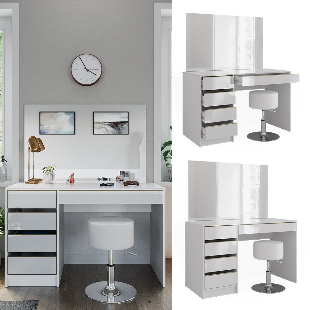 Vicco Schminktisch Sherry, Weiß, 120 cm günstig online kaufen