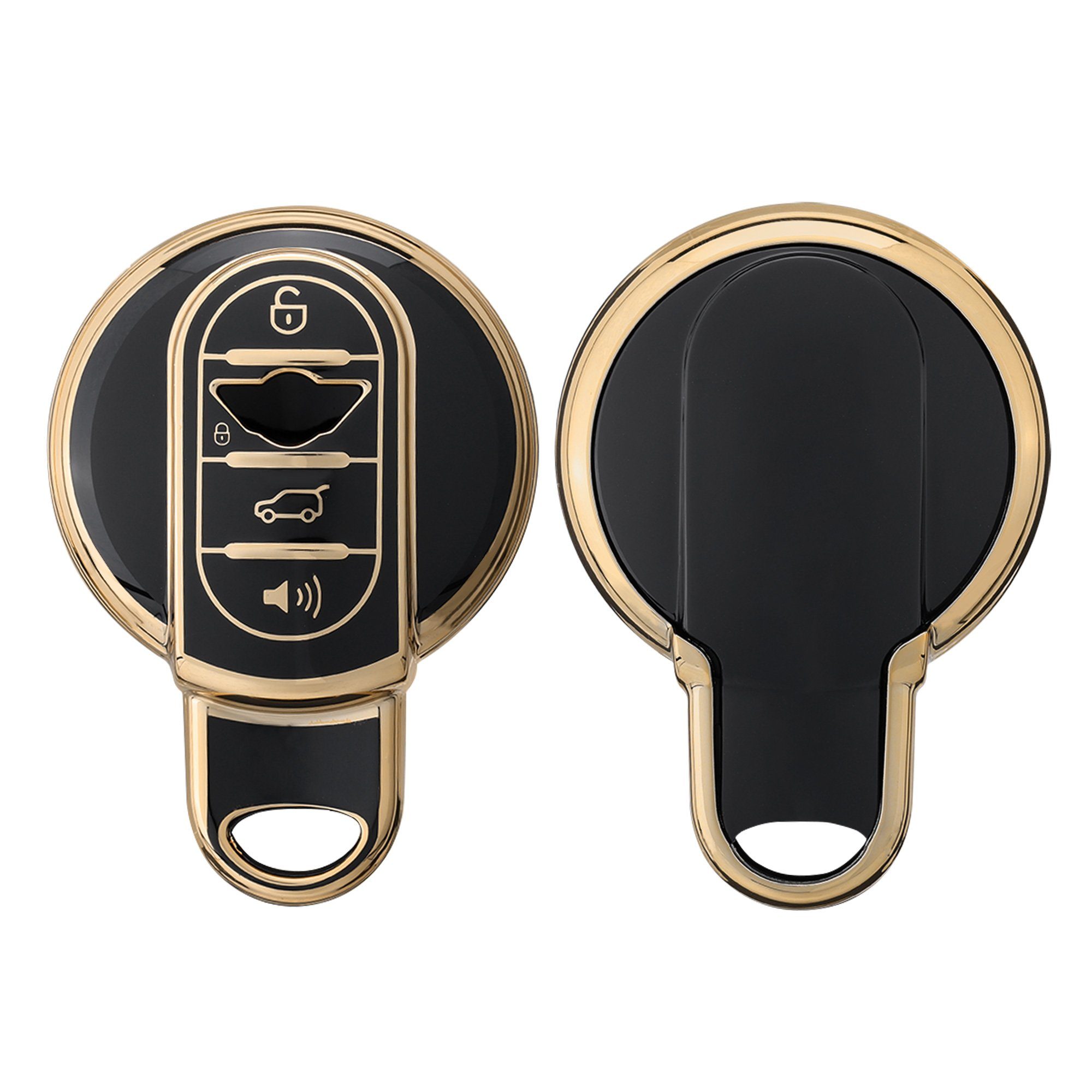 kwmobile Schlüsseltasche Autoschlüssel Hülle für Mini, Schlüsselhülle Silikon Cover Schwarz