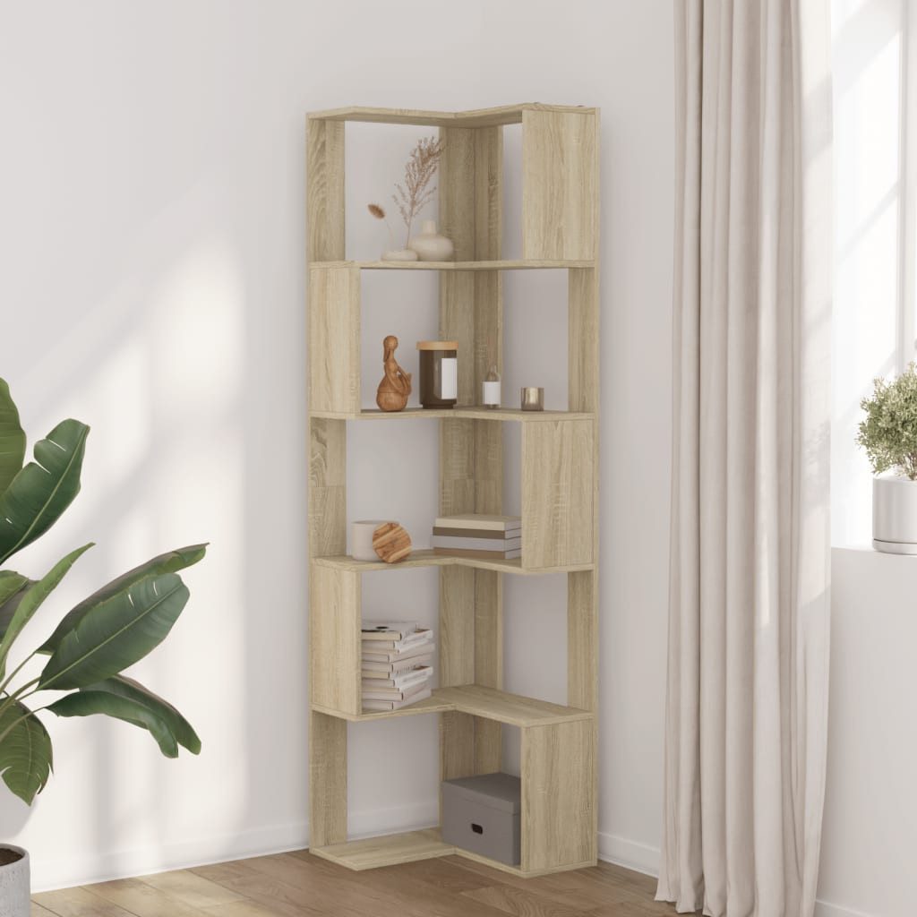 vidaXL Bücherregal Eck-Bücherregal 5 Böden Sonoma-Eiche günstig online kaufen
