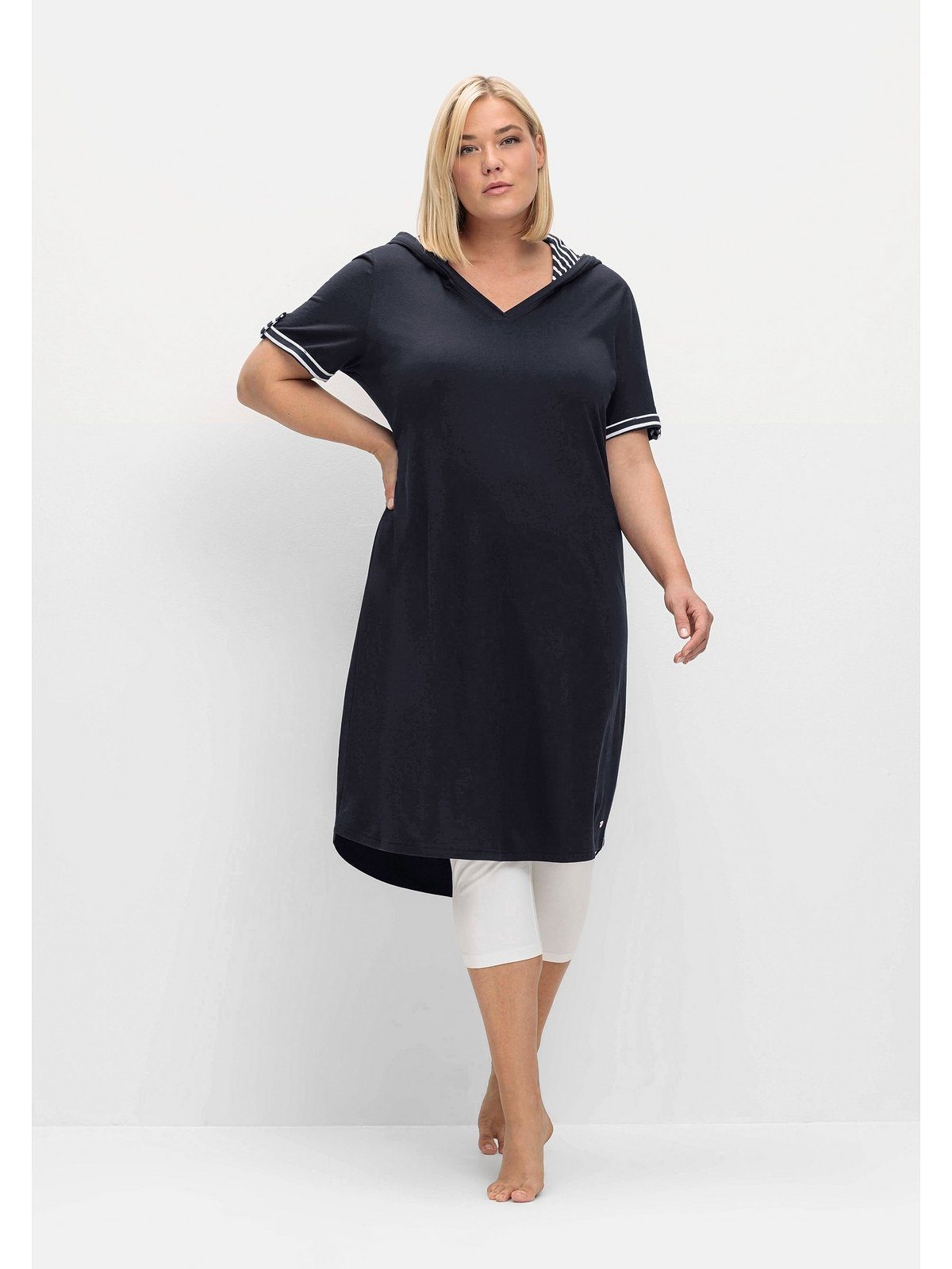 Sheego Shirtkleid Große Größen mit Kontrastdetails günstig online kaufen