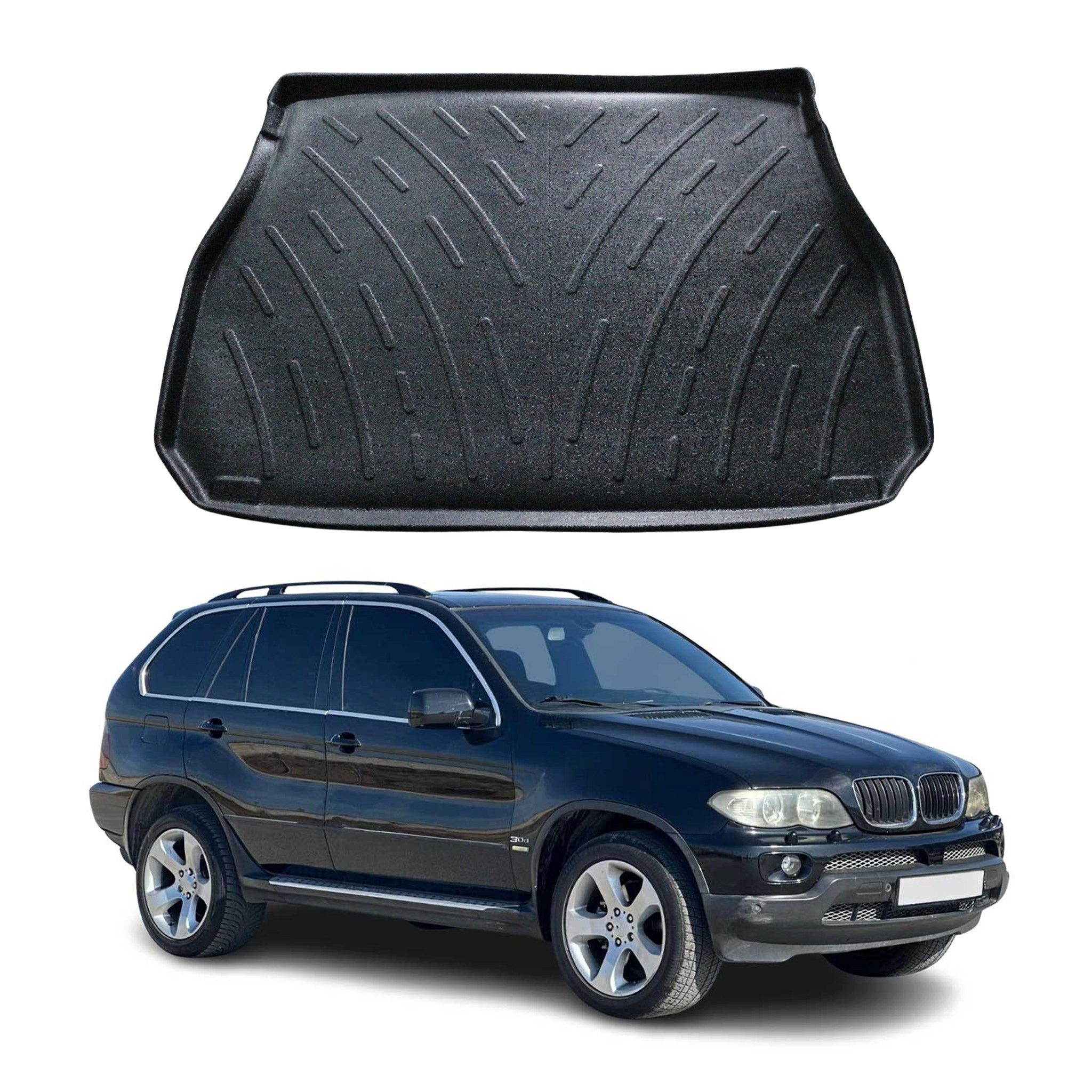 OMAC Kofferraummatte Kofferraumwanne für BMW X5 E53 1999-2006 Gummi TPE Schwarz (1 St), für BMW X5 E53 1999-2006 BMW X5 E53 1999-2006, Einfache Installation,Antirutsch,Leicht zu reinigen,Leichtgewicht