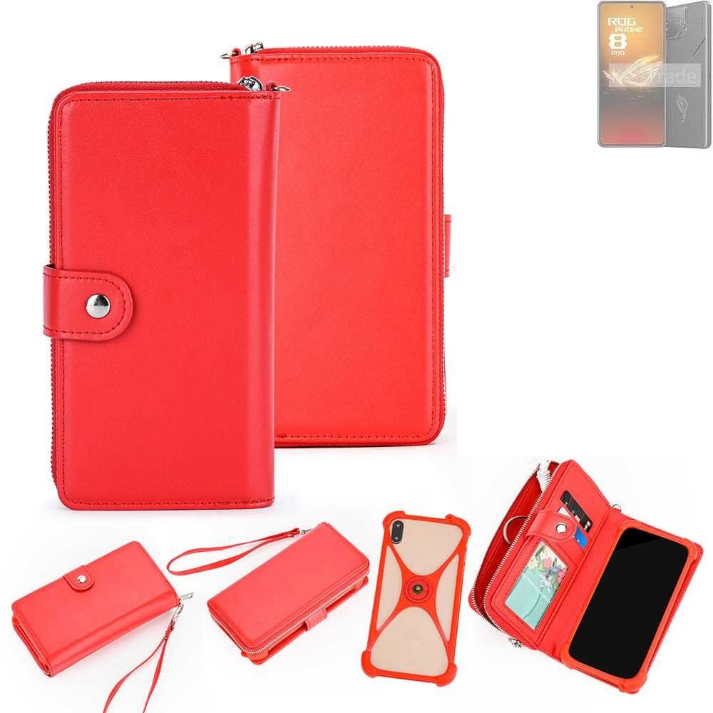 K-S-Trade Handyhülle für Asus ROG Phone 8 Pro, 2in1 Schutzhülle Portemonnee Handyhülle mit Bumper Hülle Case