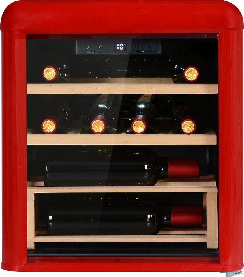 Amica Weinkühlschrank WKR 341 910 R, für 10 Standardflaschen á 0,75l, Max.  Anzahl Bordeauxflaschen (0,75 l): 10