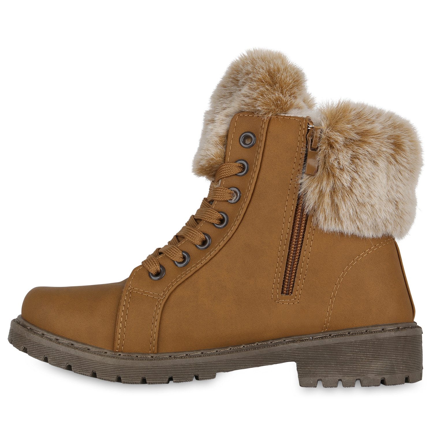 VAN HILL 840850 Stiefelette Damen Warm Gefütterte Worker Boots Stiefeletten günstig online kaufen