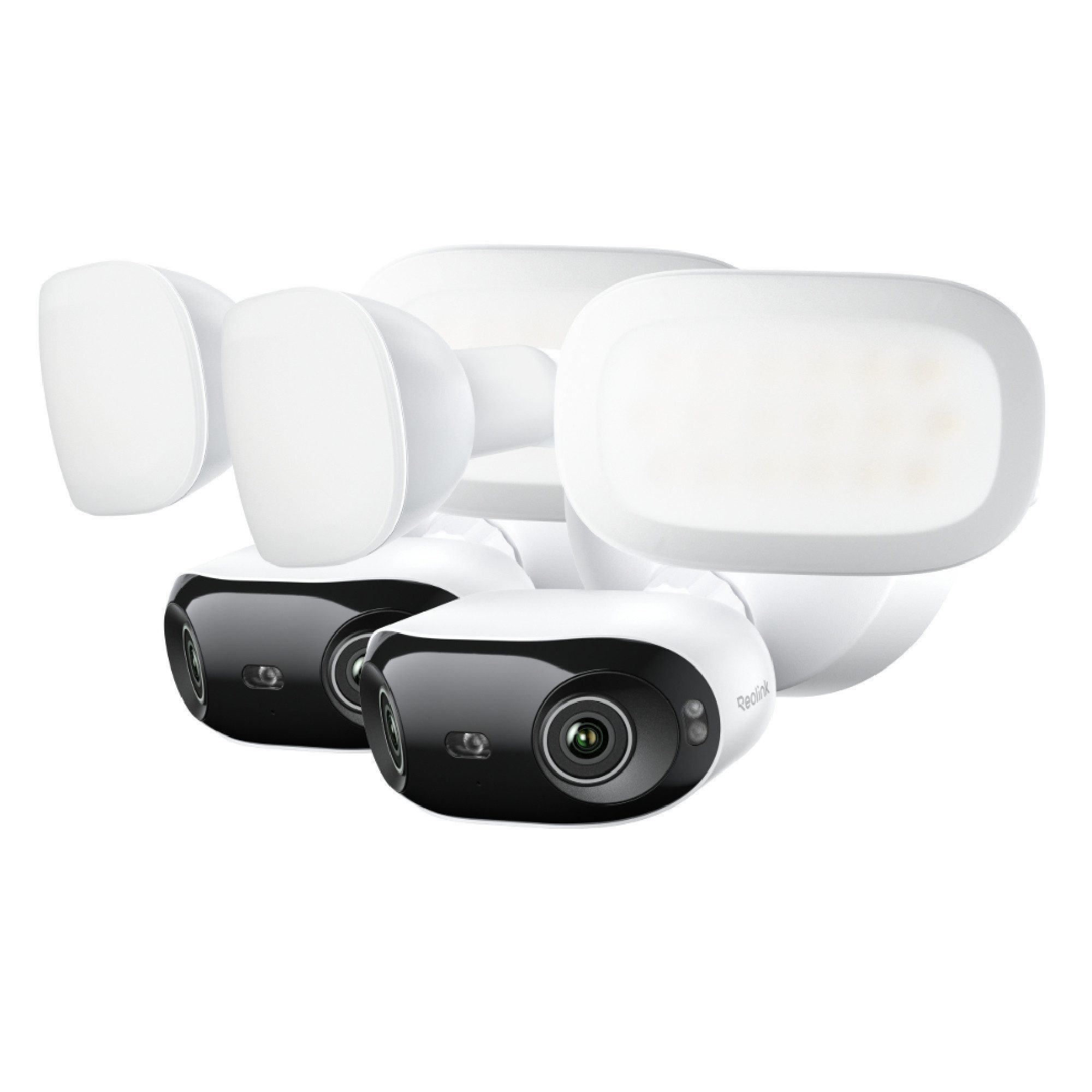 Reolink Überwachungskamera Elite Floodlight WiFi, Überwachungskameras 4K (AuBenbereich, 2-tlg., 180° Ultra-Weitwinkelansicht kabelgebundene)