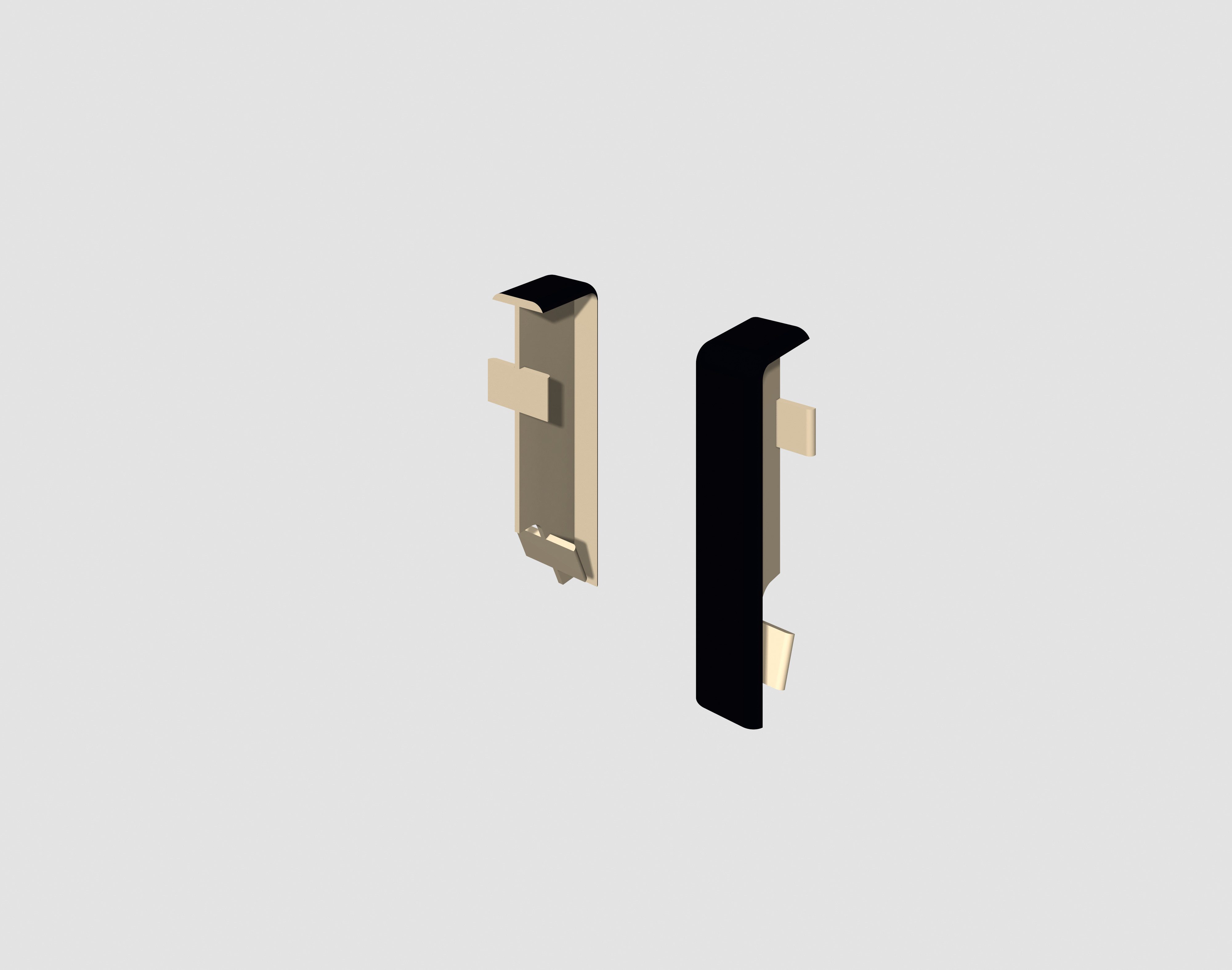 EGGER Sockelleisten-Zwischenstücke Universal schwarz, L: 1.6 cm, H: 5.9 cm, 2-St., neues kubisches Profil; 2 Stück