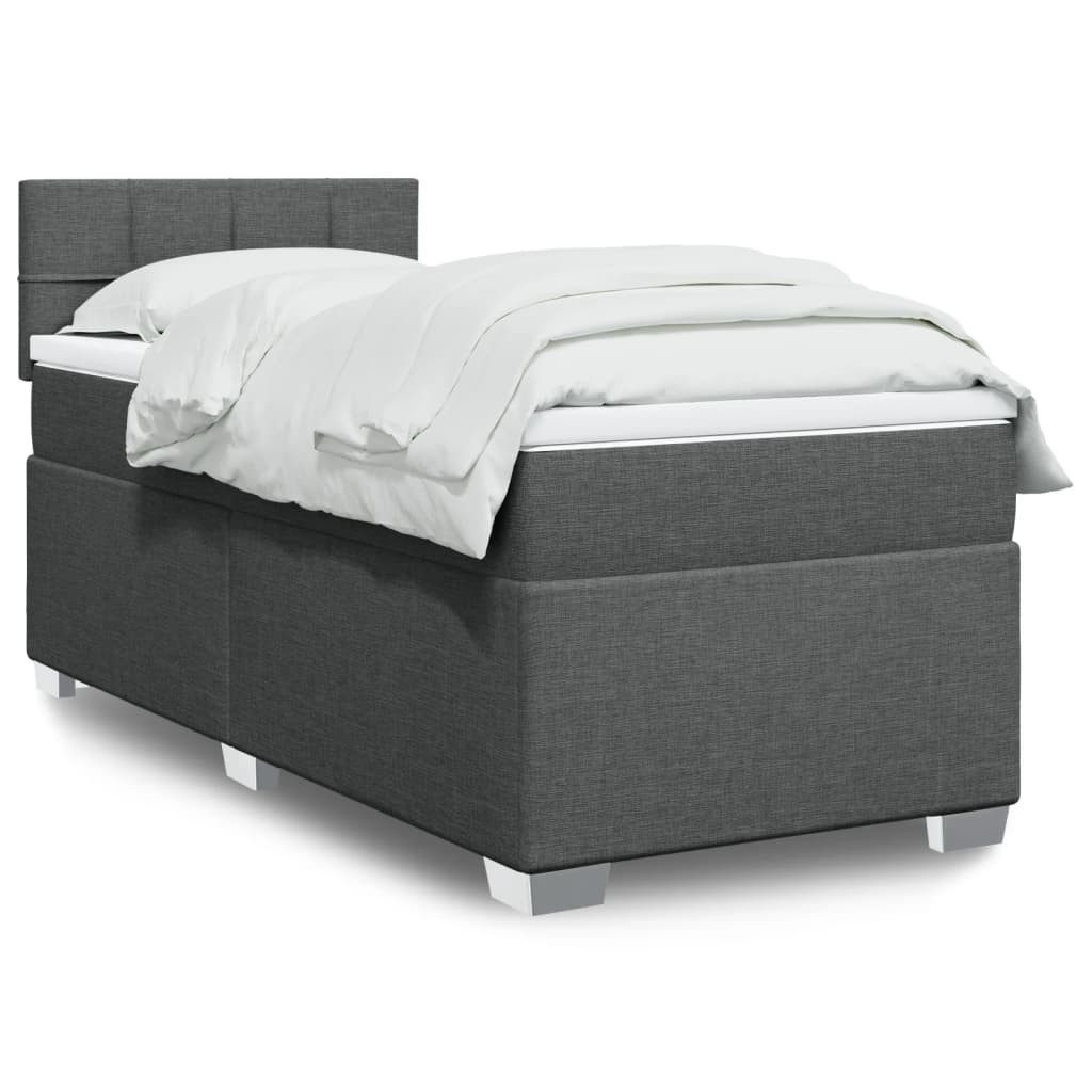 vidaXL Bett Boxspringbett mit Matratze Dunkelgrau günstig online kaufen
