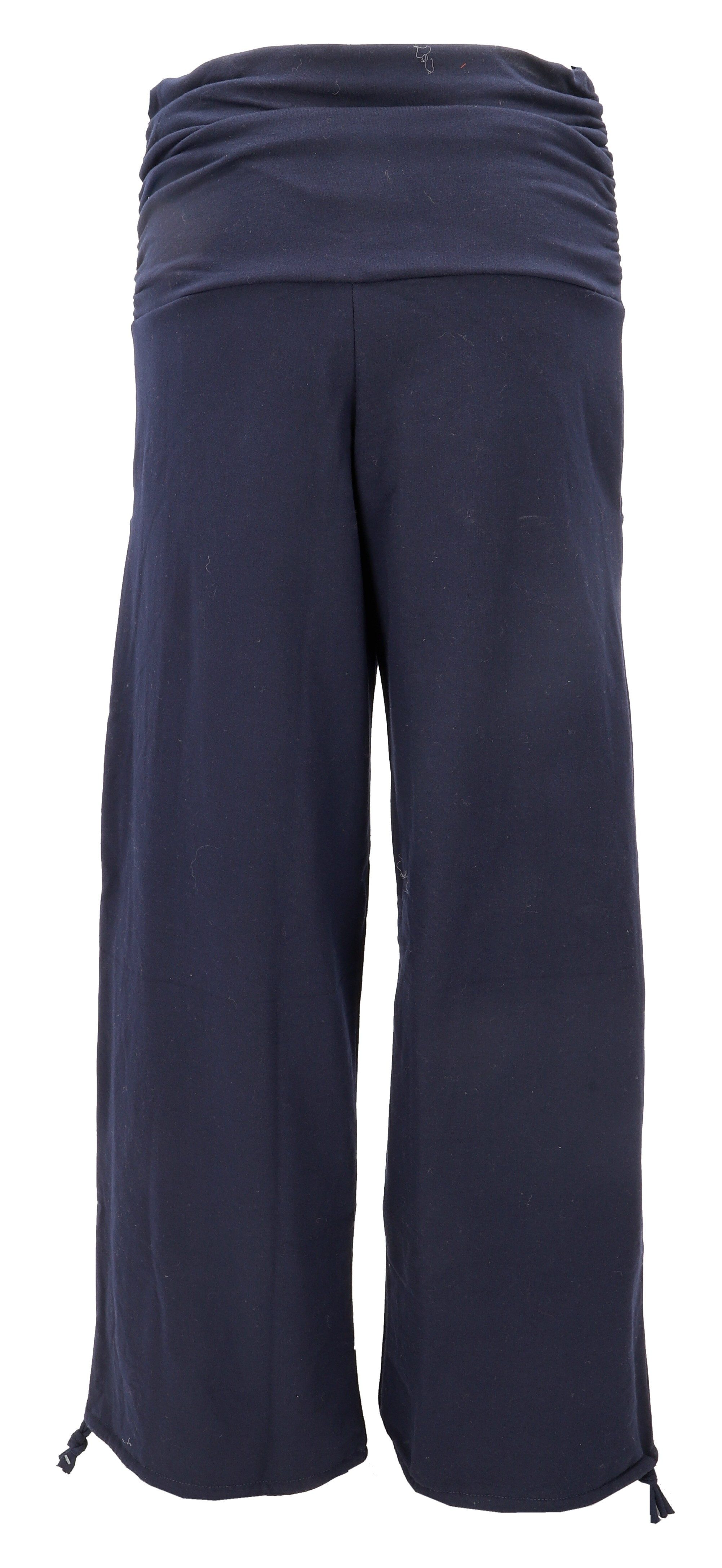 Guru-Shop Relaxhose Weite Yogahose mit geradem Bein - dunkelblau alternative Bekleidung