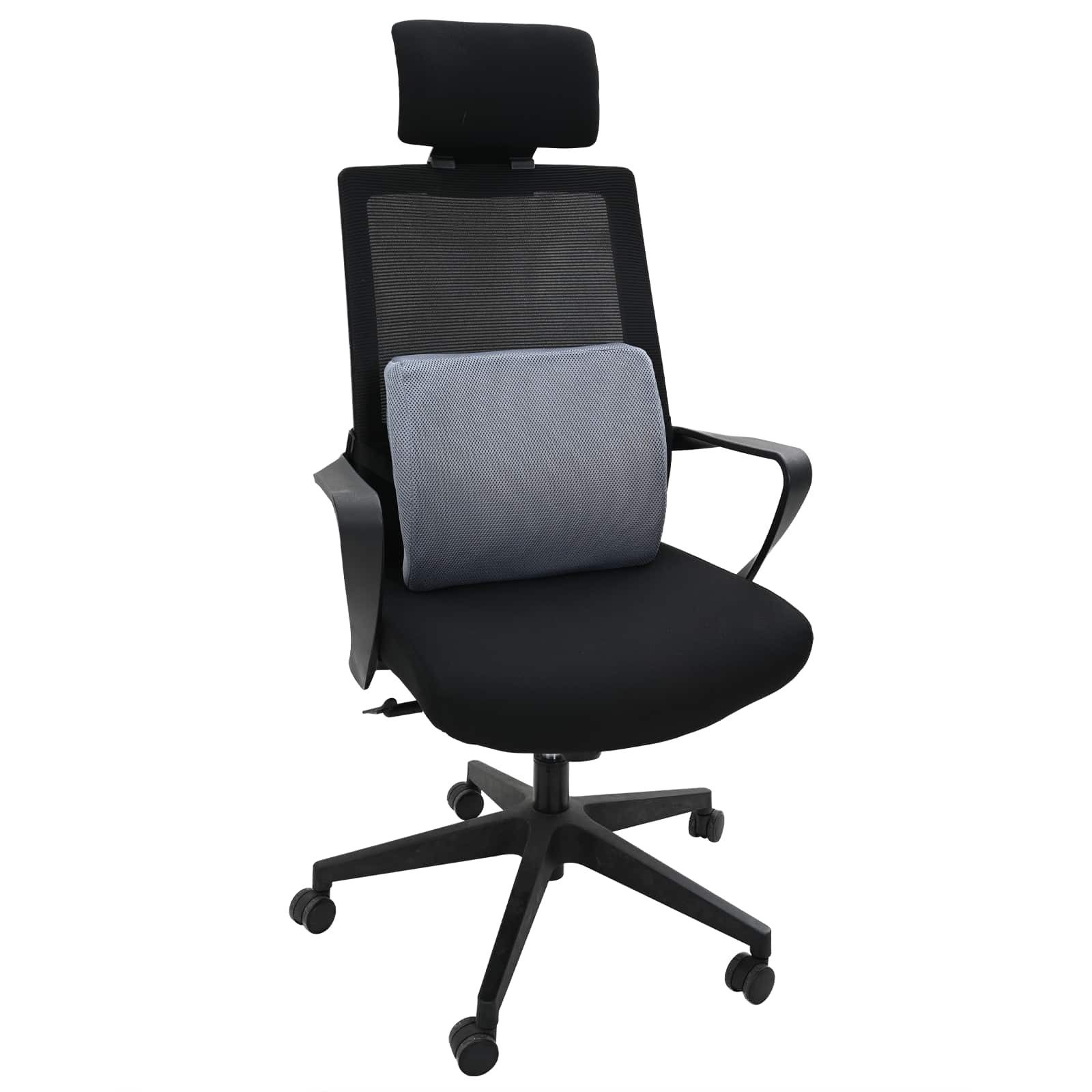 vidaXL Kopfkissen Rückenkissen Grau Viscoschaum 36 x 30 x 12 cm, Bezug: Netz