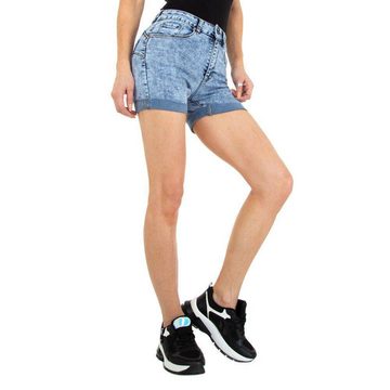 Ital-Design Jeansshorts Damen Freizeit Stretch Shorts in Blau