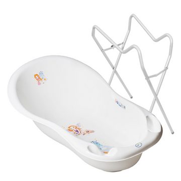 Tega-Baby Babybadewanne 1A Set PRINZESSIN + Ständer Weiß - Babybadeset Wanne Pflege Baden, (Made in Europe), **Babybadewanne + Ständer**