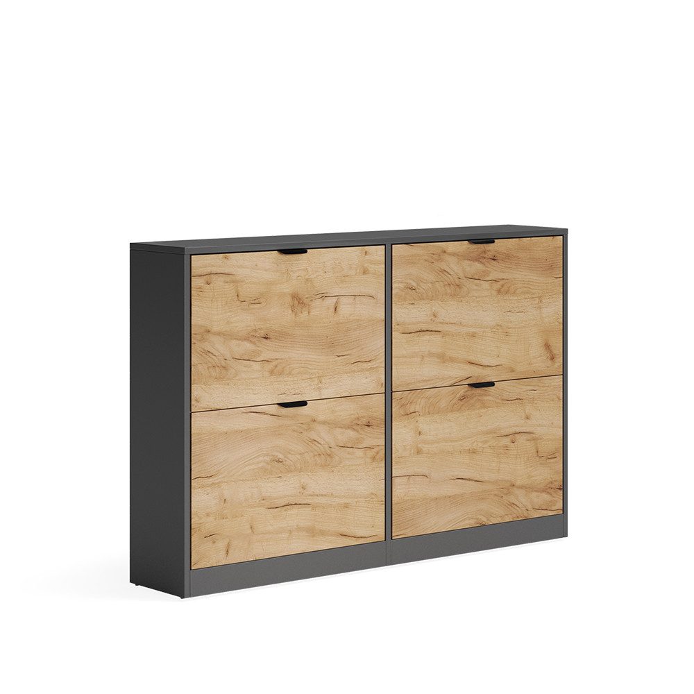 Vicco Schuhkipper Gizmo, Goldkraft Eiche/Anthrazit, 115 x 77.6 cm mit 2x2 Fächern (1 St)