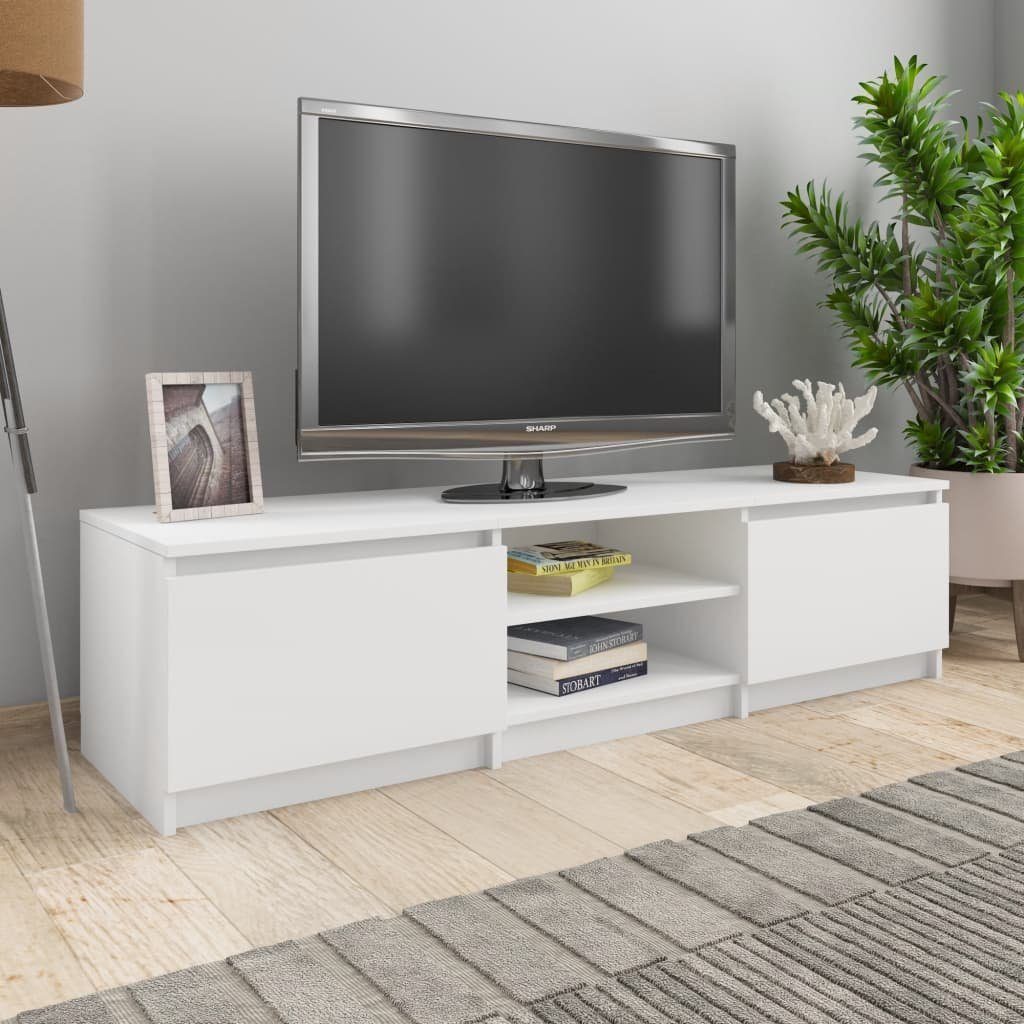 furnicato Holzwerkstoff cm Weiß TV-Schrank 140×40×35,5
