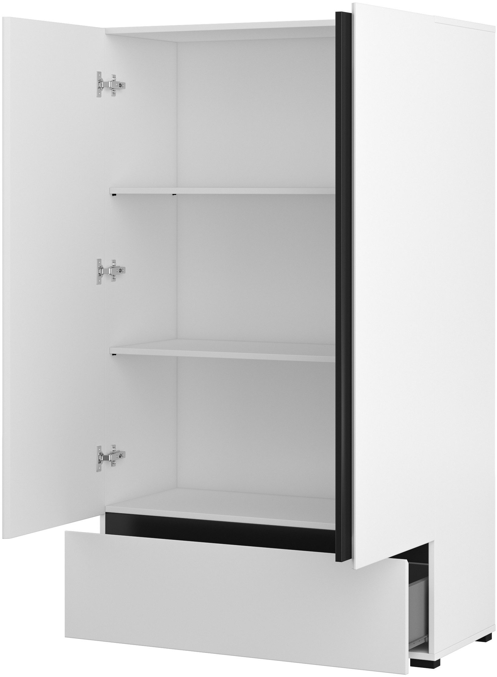 OTTO home Wäscheschrank Cross, moderner griffloser Kleiderschrank Mehrzweckschrank, Drehtürenschrank mit 1 Schublade, 3 Farben verfügbar