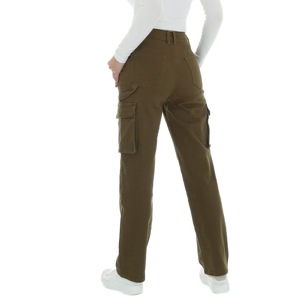 Ital-Design Stoffhose Stoffhose in Khaki Freizeit Damen