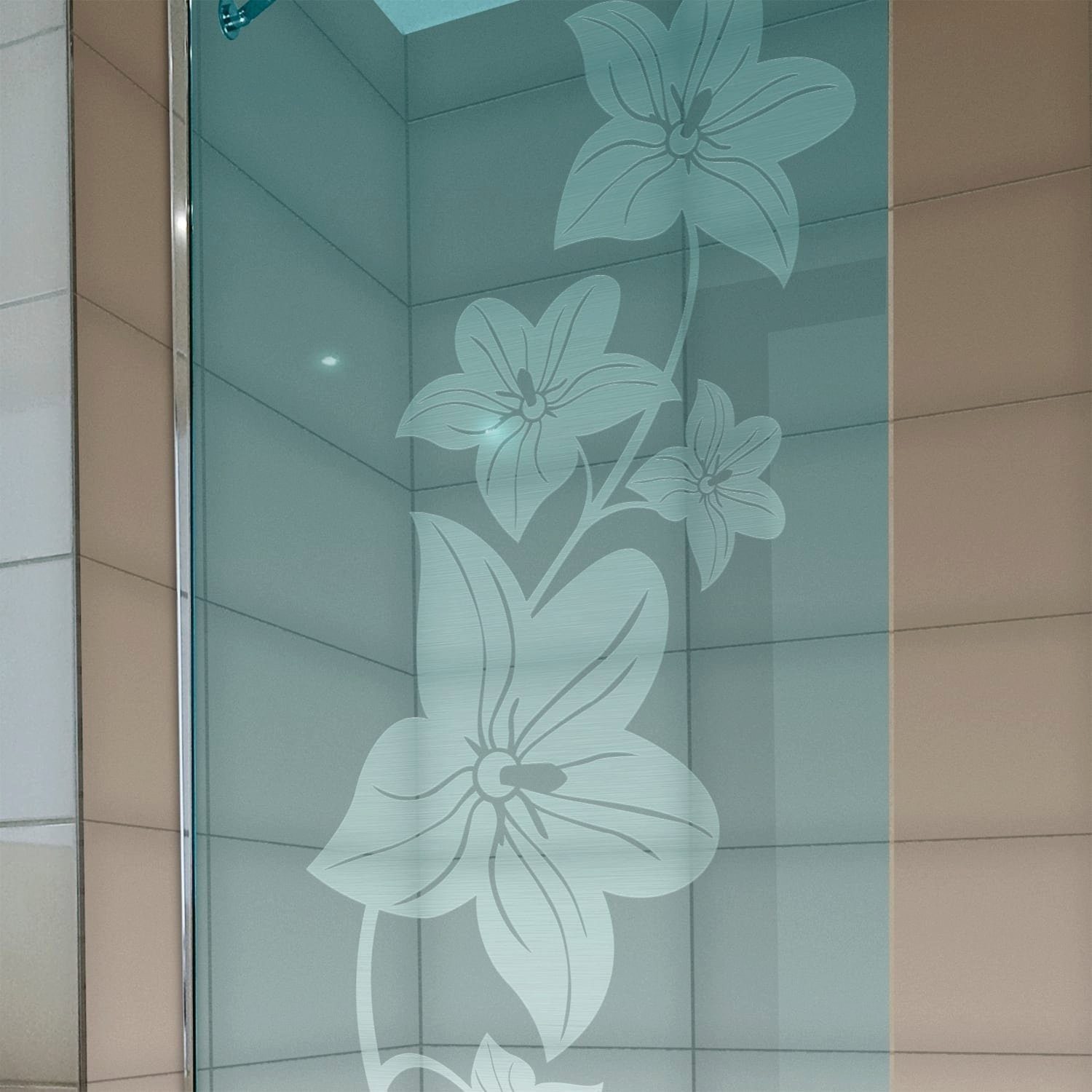 atFoliX Fensterdekoration Glasdekorfolie Hawaiiblume teilig 3